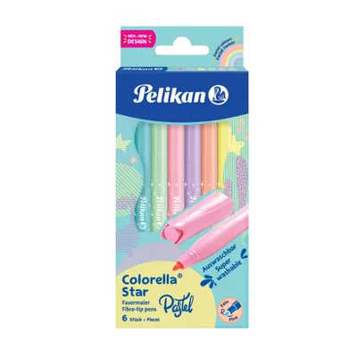 Immagine prodotto di Penna in fibra Pelikan Colorella Star C302 PASTELL 6 ST scatola pieghevole