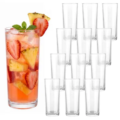 12 Gläser 390 ml aus Glas für Cocktails und Wasser