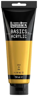 Productafbeelding van Liquitex Basics Acrylverf, goud, 250 ml tube - Monopigment, lichtecht, archiefkwaliteit