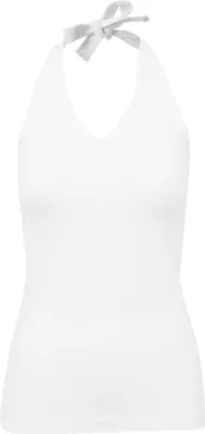 Produktbild von Build Your Brand BY038 | Damen Neckholder Shirt / Stretch-Jersey  tailiert - Farbe: White - Größe: XL