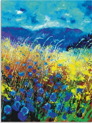Produktbild von ARTland Wandbild Alu für Innen & Outdoor Blaue wilde Blumen Größe: 45x60 cm