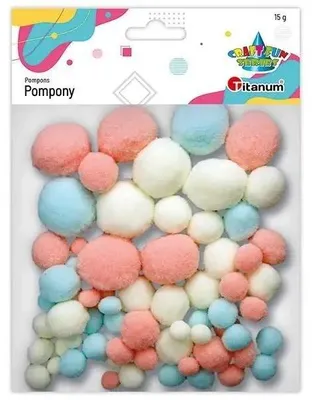 Obrázok produktu pre Poliestrové pomponiky 10/15/20/25/30 mm, 15 g – Titanum