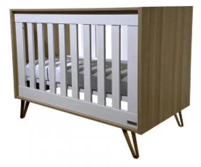Image de IKID Lit bébé TRIESTRE chêne-blanc 60x120cm