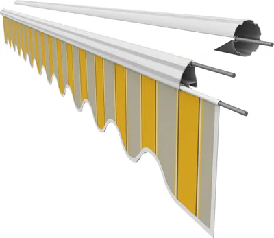 Produktbild von VANA Markisen Volant für 4 m Markisen Markisenstoff Markisentuch Sonnenschutz nur Volant fertig genäht Maß 3,83 x 0,21 m Design SPD025