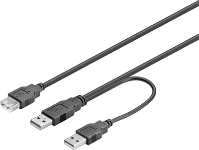 Obrázek produktu pro USB 2.0 Hi-Speed Dual-Power Kabel, schwarz