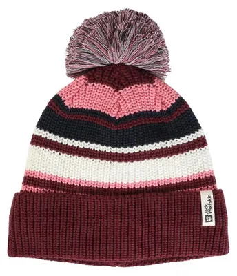 Zdjęcie produktu dla Czapka zimowa dla dzieci Jack Wolfskin Uni , model Pompom Kids, kolor Boysenberry, uniwersalny rozmiar