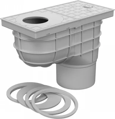 Produktbild von Regenrohrablauf   Dachrinnenablauf Regensinkkasten DN-125  grau  325 B s