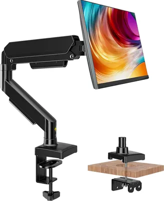Produktbild von Einige Computermonitorarme mit Gasdruckfeder und Tischhalterung für Bildschirme von 17 bis 32 Zoll, bis zu 9 kg - Verstellbarer Monitorständer für VESA 75-100 mm - Mit C