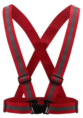Produktbild von Warnweste Reflektorweste für Laufen, Fahrrad, Motorrad, Joggen, Erwachsene, Kinder, Rot, Einstellbar
