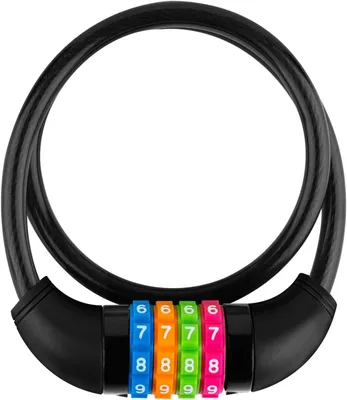 Immagine prodotto di Lucchetto per biciclette per bambini, colorato, lunghezza 650 mm, combinazione numerica a 4 cifre, adatto per biciclette