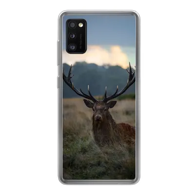 Produktbild von MuchoWow® Handyhülle Schutzhülle Hülle für Samsung Galaxy A41 Hirsch - Wiese - Geweih Silikon Softcase Handy Hülle - Mobiltelefon