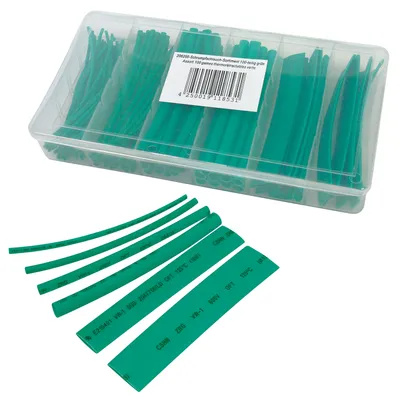 Produktbild von Schrumpfschlauchsortiment, 100 teilig, Farbe: Grün