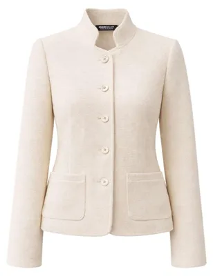 Imagen del producto de Frank Walder – Chaqueta corta para mujer – Chaqueta ligera, nueva a estrenar, con cierre de botones, color marfil – Artículo: NOS-726306000