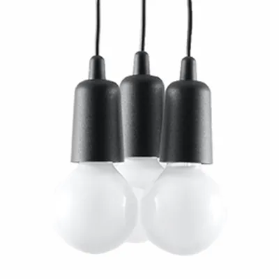 Immagine prodotto di Lampada a sospensione DIEGO 3 nero 3xE27 15W PVC 90x15x15cm Sollux Lighting