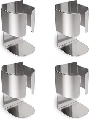 Immagine prodotto di Set di 4 portaspazzolini autoadesivi in acciaio inossidabile per bagno e cucina