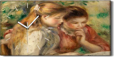 Produktbild von Wanduhr Uhr Wandbild Leinwand 60x30 Malerei Frauen Mädchen Bäume Kunst - weiße Hände