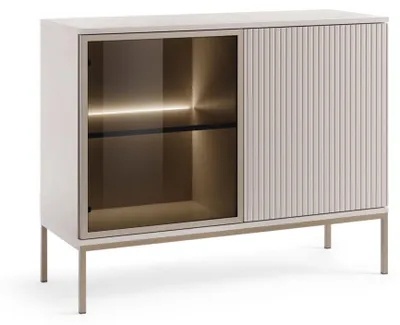 Produktbild von Selsey Tosena - Sideboard zweitürig mit LED, Greige, 104 cm