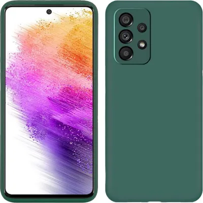 Produktbild von Galaxy A73 5G Hülle, Flüssig Silikon Weich Gummi Schutzhülle für Samsung Galaxy A73 5G Nachtgrün