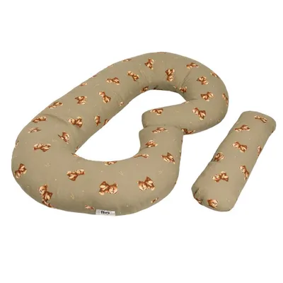 Image de Coussin de grossesse en C pour dormir et allaiter avec housse amovible, oursons foncés