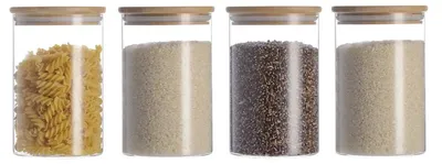 4er-Set Glasvorratsdosen mit Deckel, 1 l, 10 x 15,6 cm