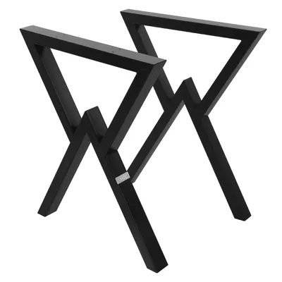 Obrázok produktu pre ML-Design 2 stolové nohy, Š60xV72 cm, stolové podnože v tvare X, oceľ s práškovým nástrekom, čierna farba, priemyselný dizajn, podnož pre jedálenský stôl/stôl