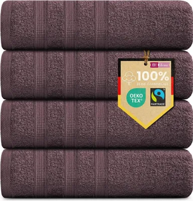 Produktbild von 4er Set Handtücher Plain bordeaux-rot 50x100 : Bordeaux-Rot : 50x100