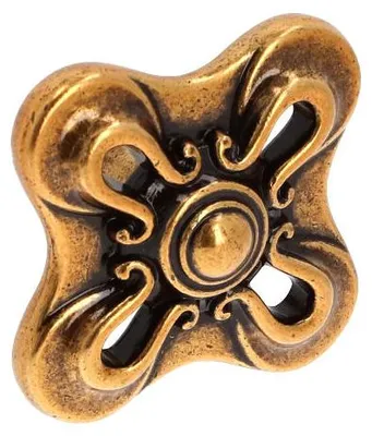 Produktbild von Knopf für Möbel aus Zinklegierung, Durchmesser 34 mm x 25 mm, goldfarben. Set mit 6 Stück