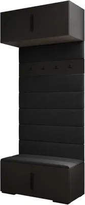 Produktbild von MEBLE KRYSPOL Inova 1 Flurmöbel-Set, 236,7x100x47cm - Schwarz, Schwarz, Manila 18