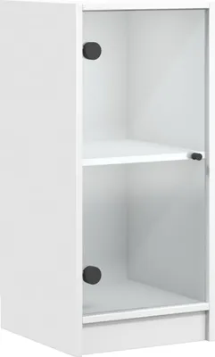 Produktbild von Beistellschrank mit Glastüren Weiß 35x37x75,5 cm