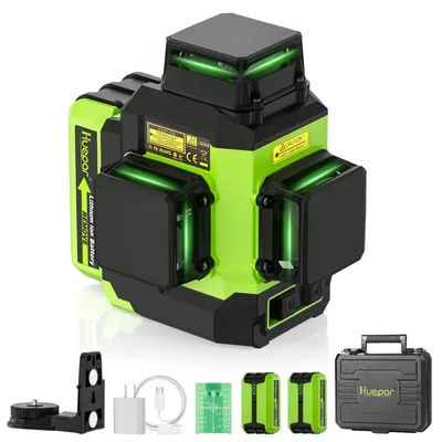 360° Laser-Nivelliergerät grün 30 m inkl. 2 Akkus