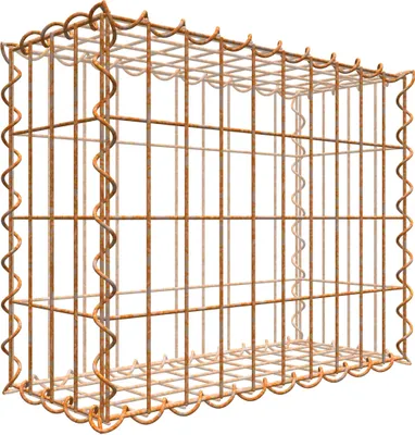 Produktbild von Rostige Gabione 50 cm x 40 cm x 20 cm (L x H x T), Maschenweite 5 cm x 10 cm, Spirale