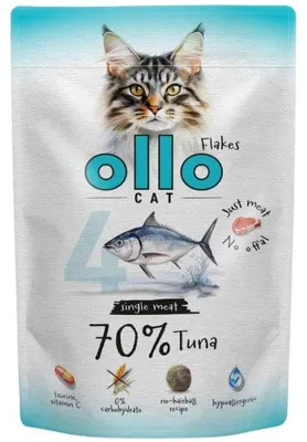 Imagen del producto de OLLO, alimento húmedo para gatos, sabor a atún, variedad "Mono", 85g