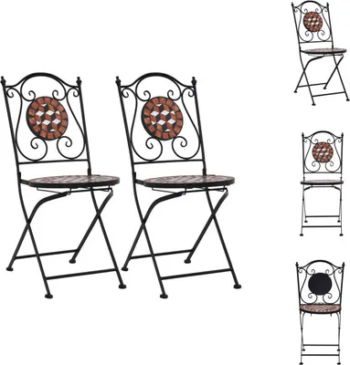 Produktbild von vidaXL Bistrostühle Mosaik 2 Stk. Keramik Braun -  Gartenstühle