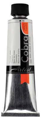 Produktbild von Cobra Artist Wassermischbare Ölfarbe Tube 150 ml Titanweiß 105