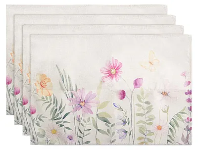 Tischsets, 4er-Set, Blumen-Schmetterling, 30x45 cm, Baumwollstoff