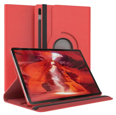 Produktbild von EAZY CASE - Tablet Hülle für Samsung Galaxy Tab S7 FE / 5G Schutzhülle, Tablet Case 360° drehbar in Rot