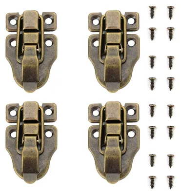 Productafbeelding van Kistsluiting Retro - Antieke afwerking - 62 x 40 mm - Set van 4 - Houten kisten en koffers