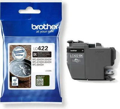 Produktbild von Tintenpatrone, BROTHER LC422BK, Schwarz, 550 Seiten, Für Business Smart MFC-J5340DW, MFC-J5345DW, MFC-J5740DW, MFC-J6540DW, MFC-J6940DW