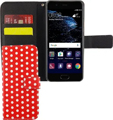 Produktbild von Handyhülle Tasche für Handy Huawei P10 Polka Dot Rot