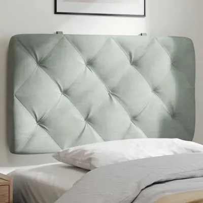 Produktbild von "Rabatt" Bettkopfteil modern - Kopfteil-Kissen - Hellgrau 90 cm Samt - Kopfteile CC17205