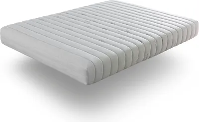 A mattress floating on a white background with a shadow.