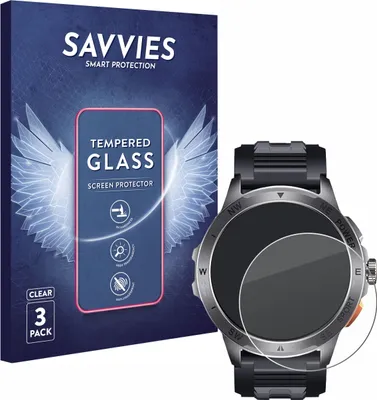 Produktbild von 3x Savvies Schutzglas für SLOKSFil AK77 1.43" Displayschutz 9H Glas klar transparent