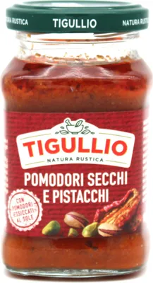 Produktbild von Pesto aus getrockneten Tomaten mit Pistazien 190g - Tigullio