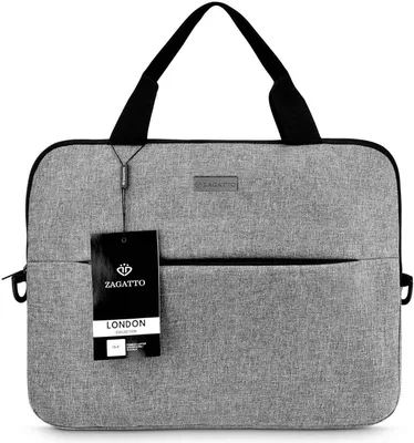Zdjęcie produktu dla Zagatto Torba Męska Do Pracy z miejscem na laptopa 15.6" Cala Elegancka Na studia Szara Cienka