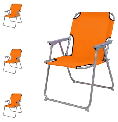 Produktbild von 4 Stück Campingstuhl Stoff Oxfort Metall Orange