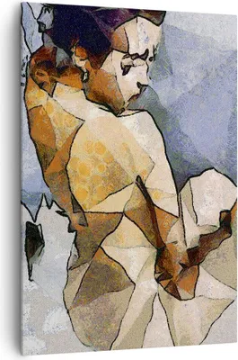 Produktbild von Bild auf Leinwand - Leinwandbild - Einteilig - Figuren Geometrisch Frau - 70x100cm - Wand Bild - Wanddeko - Wandbilder - Leinwanddruck - Wanddekoration - Leinwand bilder - Wandbild - PA70x100-5151