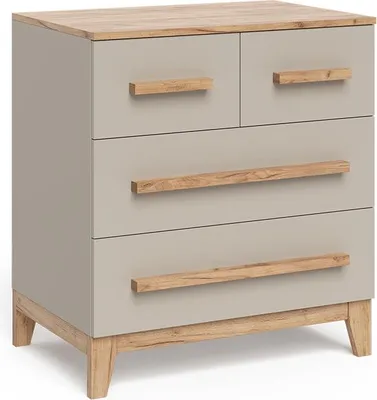 Zdjęcie produktu dla Kredens Vitalispa Malia Kaszmir/Rękodzieło 80 x 88 cm z 4 szufladami, Model 58364