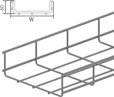 Produktbild von Vergokan Gitterbahn, H=60, B=400, sendzimir verzinkt, Stange mit 3m, 1 Stk.