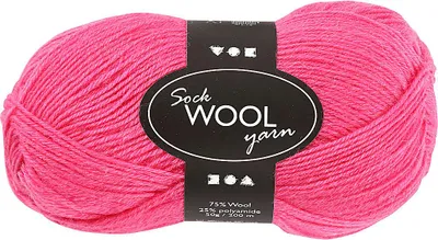Produktbild von Sockenwolle, L 200 m, Pink, 50g