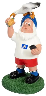 Produktbild von HSV Gartenzwerg Möwe, Offizieller Fanartikel, Hamburger SV Zwerg mit Raute, 100% Polyresin, ca. 24 cm groß